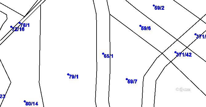 Parcela st. 65/1 v KÚ Mačice, Katastrální mapa