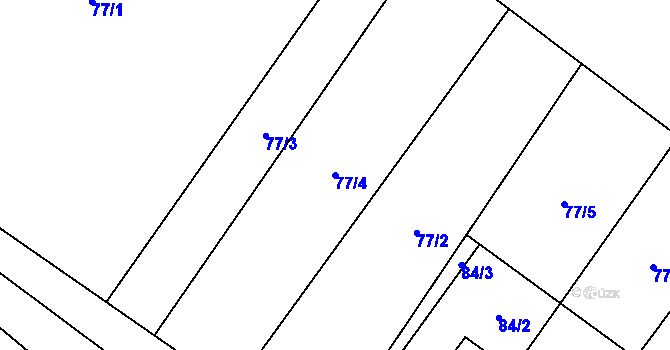 Parcela st. 77/4 v KÚ Mačice, Katastrální mapa