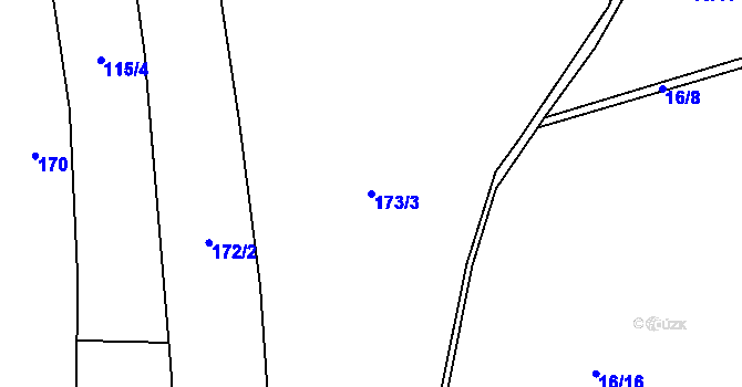 Parcela st. 173/3 v KÚ Mačice, Katastrální mapa