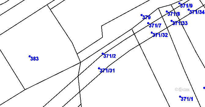 Parcela st. 371/2 v KÚ Mačice, Katastrální mapa
