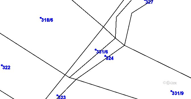 Parcela st. 331/6 v KÚ Mačice, Katastrální mapa