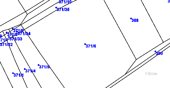 Parcela st. 371/6 v KÚ Mačice, Katastrální mapa
