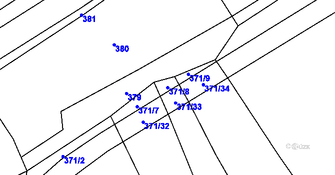 Parcela st. 371/8 v KÚ Mačice, Katastrální mapa
