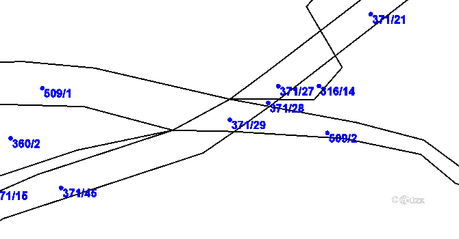 Parcela st. 371/29 v KÚ Mačice, Katastrální mapa