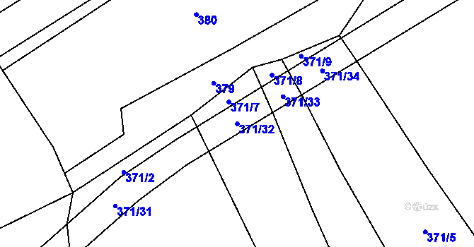 Parcela st. 371/32 v KÚ Mačice, Katastrální mapa