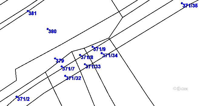 Parcela st. 371/34 v KÚ Mačice, Katastrální mapa