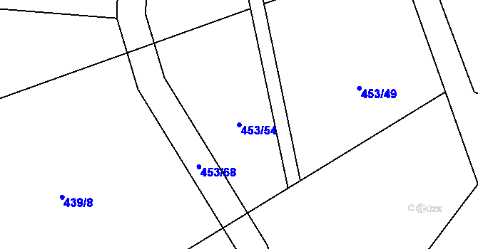 Parcela st. 453/54 v KÚ Mačice, Katastrální mapa