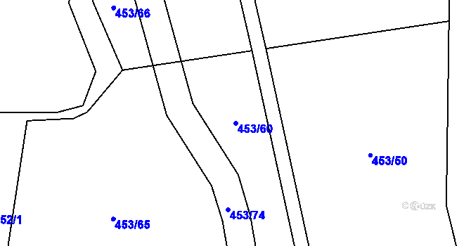 Parcela st. 453/60 v KÚ Mačice, Katastrální mapa