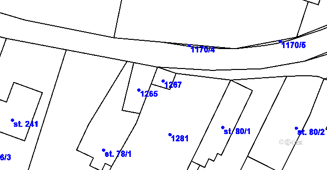 Parcela st. 78/3 v KÚ Bukovno, Katastrální mapa