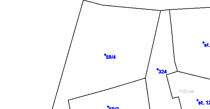 Parcela st. 59/4 v KÚ Arnoltice u Bulovky, Katastrální mapa