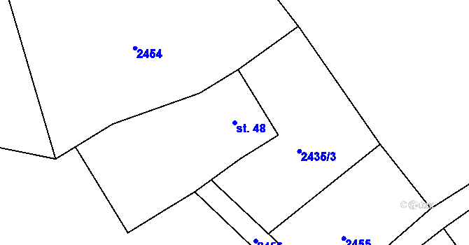 Parcela st. 48 v KÚ Bulovka, Katastrální mapa