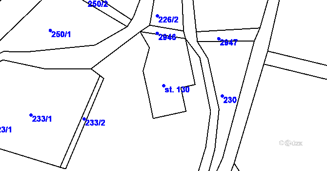 Parcela st. 130 v KÚ Bulovka, Katastrální mapa