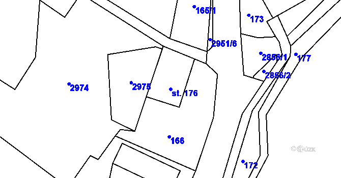 Parcela st. 176 v KÚ Bulovka, Katastrální mapa