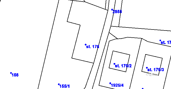 Parcela st. 178 v KÚ Bulovka, Katastrální mapa