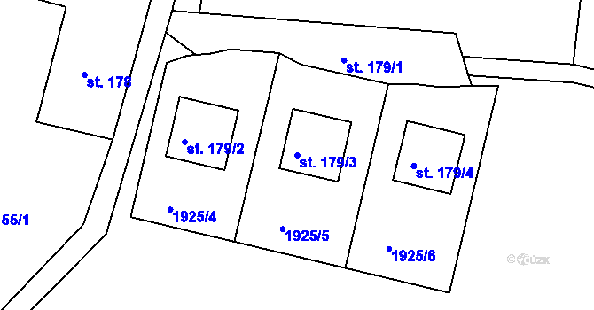 Parcela st. 179/3 v KÚ Bulovka, Katastrální mapa