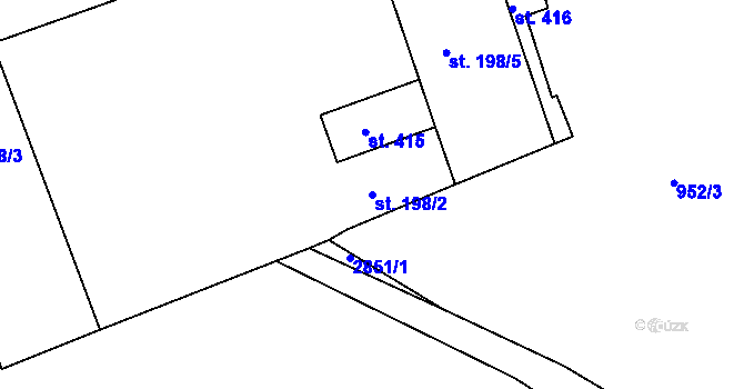 Parcela st. 198/2 v KÚ Bulovka, Katastrální mapa