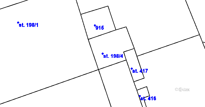 Parcela st. 198/4 v KÚ Bulovka, Katastrální mapa