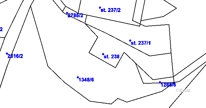 Parcela st. 238 v KÚ Bulovka, Katastrální mapa
