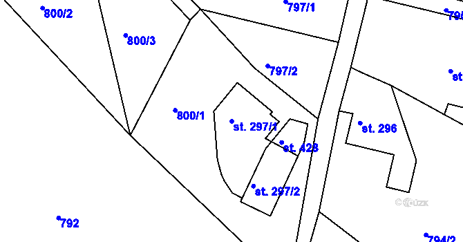 Parcela st. 297/1 v KÚ Bulovka, Katastrální mapa