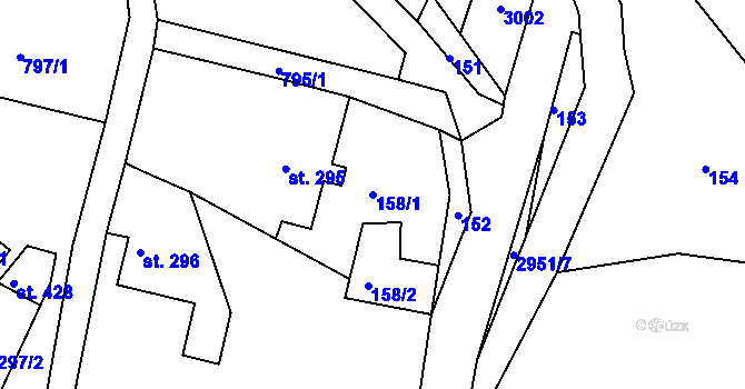 Parcela st. 158/1 v KÚ Bulovka, Katastrální mapa