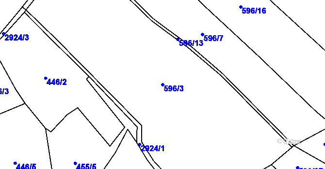 Parcela st. 596/3 v KÚ Bulovka, Katastrální mapa