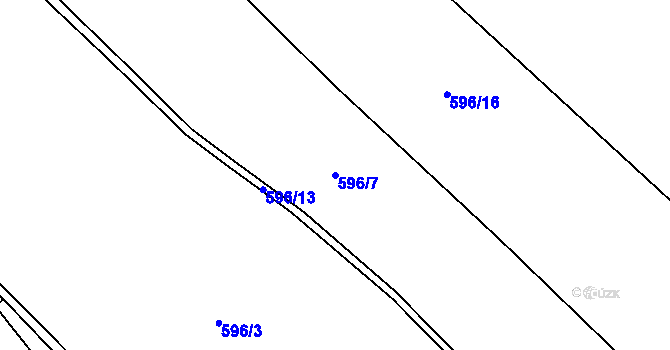 Parcela st. 596/7 v KÚ Bulovka, Katastrální mapa