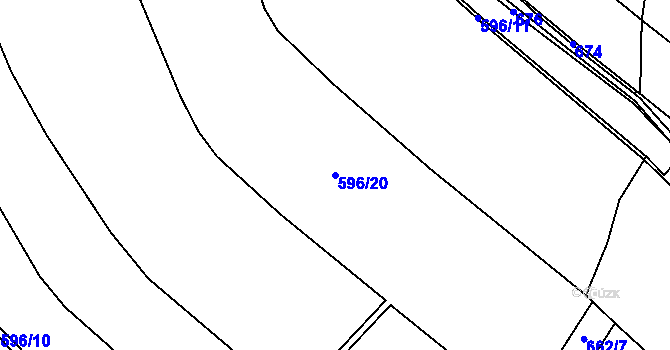 Parcela st. 596/20 v KÚ Bulovka, Katastrální mapa