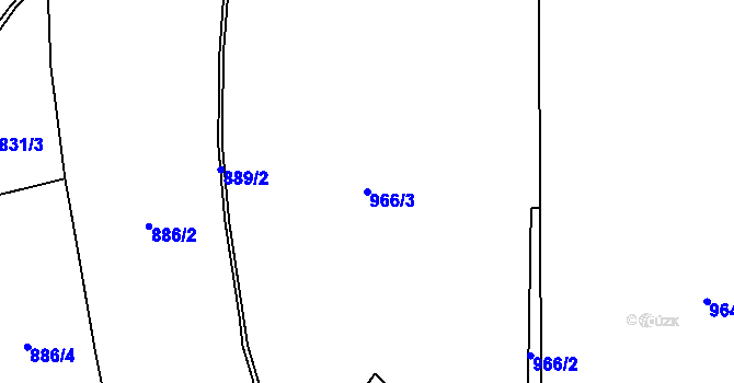 Parcela st. 966/3 v KÚ Bulovka, Katastrální mapa