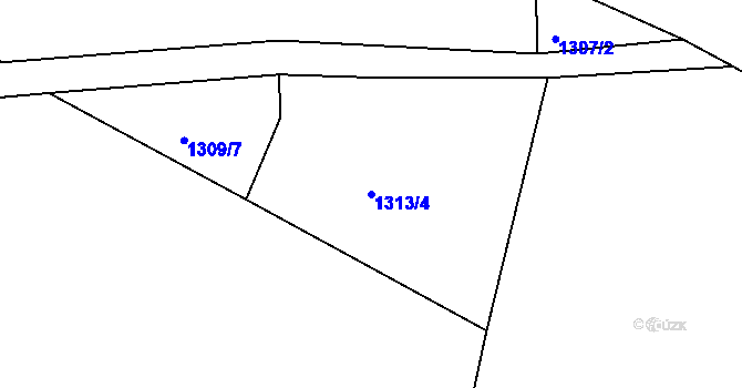 Parcela st. 1313/4 v KÚ Bulovka, Katastrální mapa