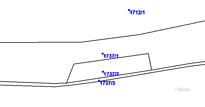 Parcela st. 1737/1 v KÚ Bulovka, Katastrální mapa