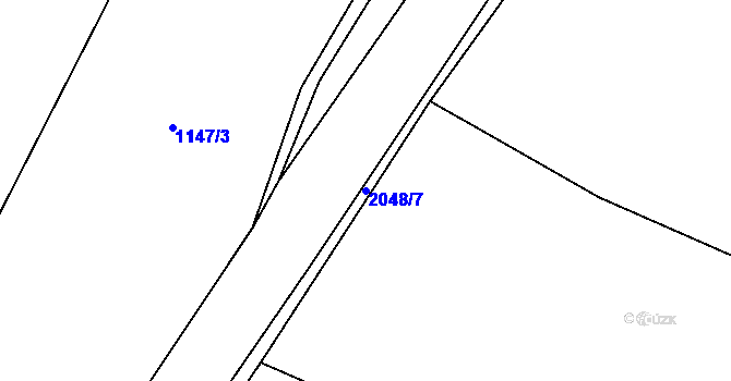 Parcela st. 2048/7 v KÚ Buřenice, Katastrální mapa