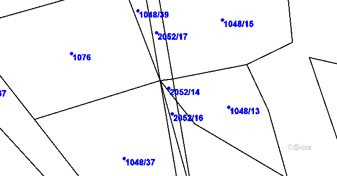 Parcela st. 2052/14 v KÚ Buřenice, Katastrální mapa