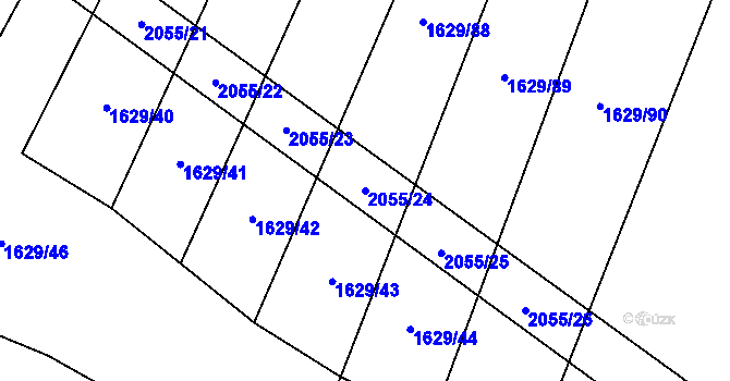 Parcela st. 2055/24 v KÚ Buřenice, Katastrální mapa