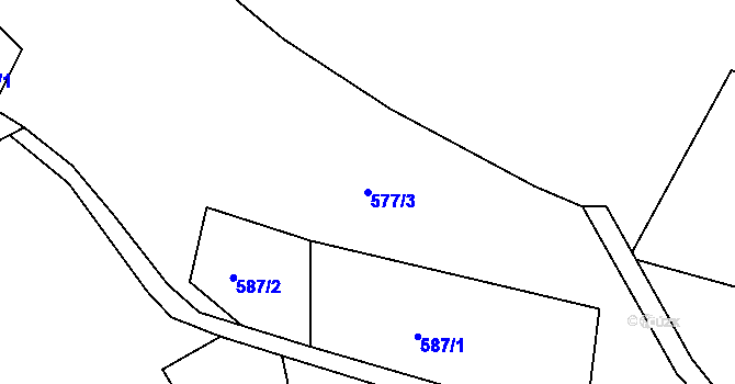 Parcela st. 577/3 v KÚ Bušanovice, Katastrální mapa