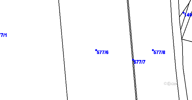 Parcela st. 577/6 v KÚ Bušanovice, Katastrální mapa
