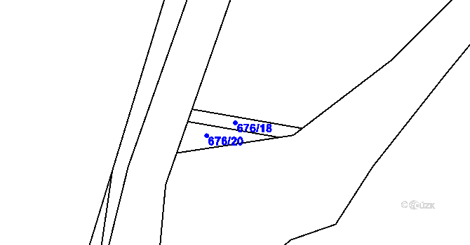 Parcela st. 676/18 v KÚ Bušanovice, Katastrální mapa