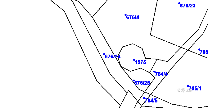Parcela st. 676/24 v KÚ Bušanovice, Katastrální mapa