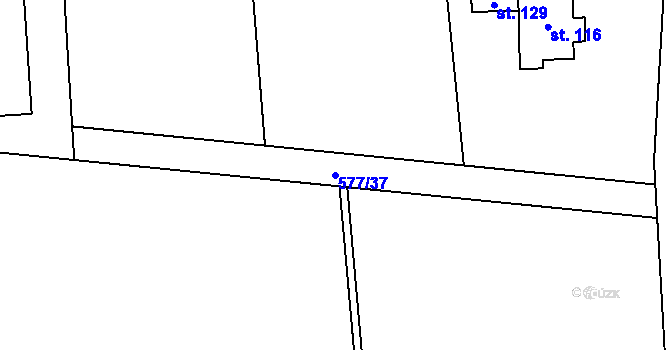 Parcela st. 577/37 v KÚ Bušanovice, Katastrální mapa
