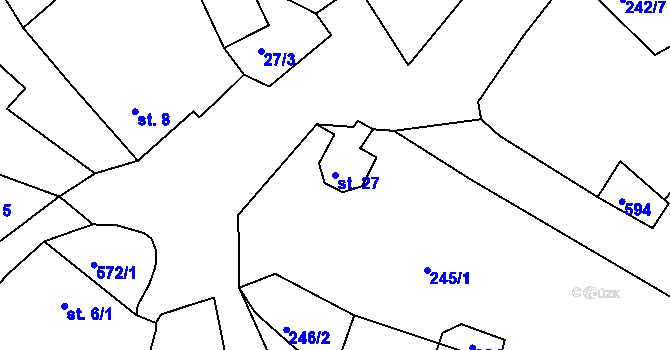 Parcela st. 27 v KÚ Dolní Nakvasovice, Katastrální mapa
