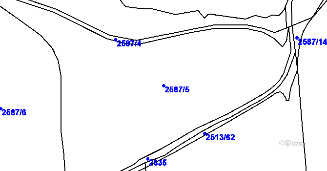 Parcela st. 2587/5 v KÚ Buškovice, Katastrální mapa