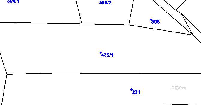 Parcela st. 439/1 v KÚ Bušovice, Katastrální mapa