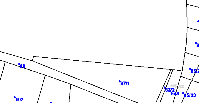 Parcela st. 84/1 v KÚ Bušovice, Katastrální mapa
