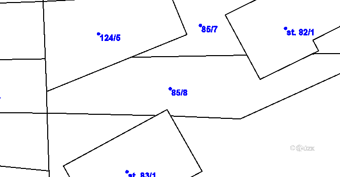 Parcela st. 85/8 v KÚ Bušovice, Katastrální mapa
