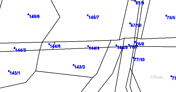 Parcela st. 144/4 v KÚ Bušovice, Katastrální mapa