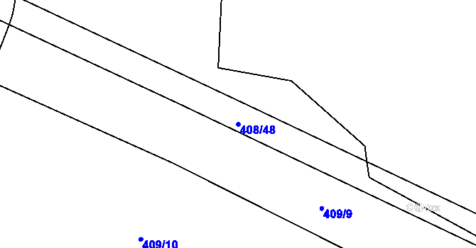Parcela st. 408/48 v KÚ Bušovice, Katastrální mapa