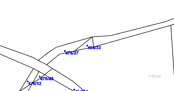 Parcela st. 454/33 v KÚ Bušovice, Katastrální mapa