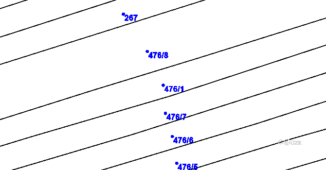 Parcela st. 476/1 v KÚ Bušovice, Katastrální mapa