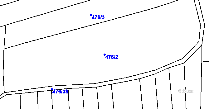 Parcela st. 476/2 v KÚ Bušovice, Katastrální mapa