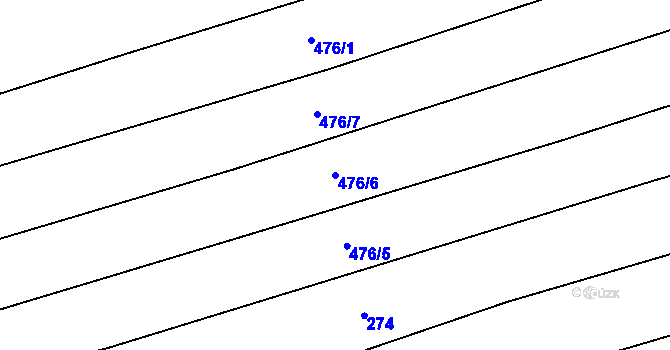 Parcela st. 476/6 v KÚ Bušovice, Katastrální mapa