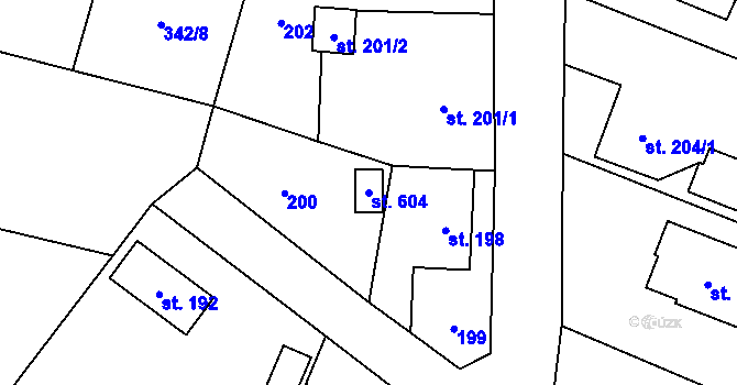 Parcela st. 604 v KÚ Sedlecko, Katastrální mapa